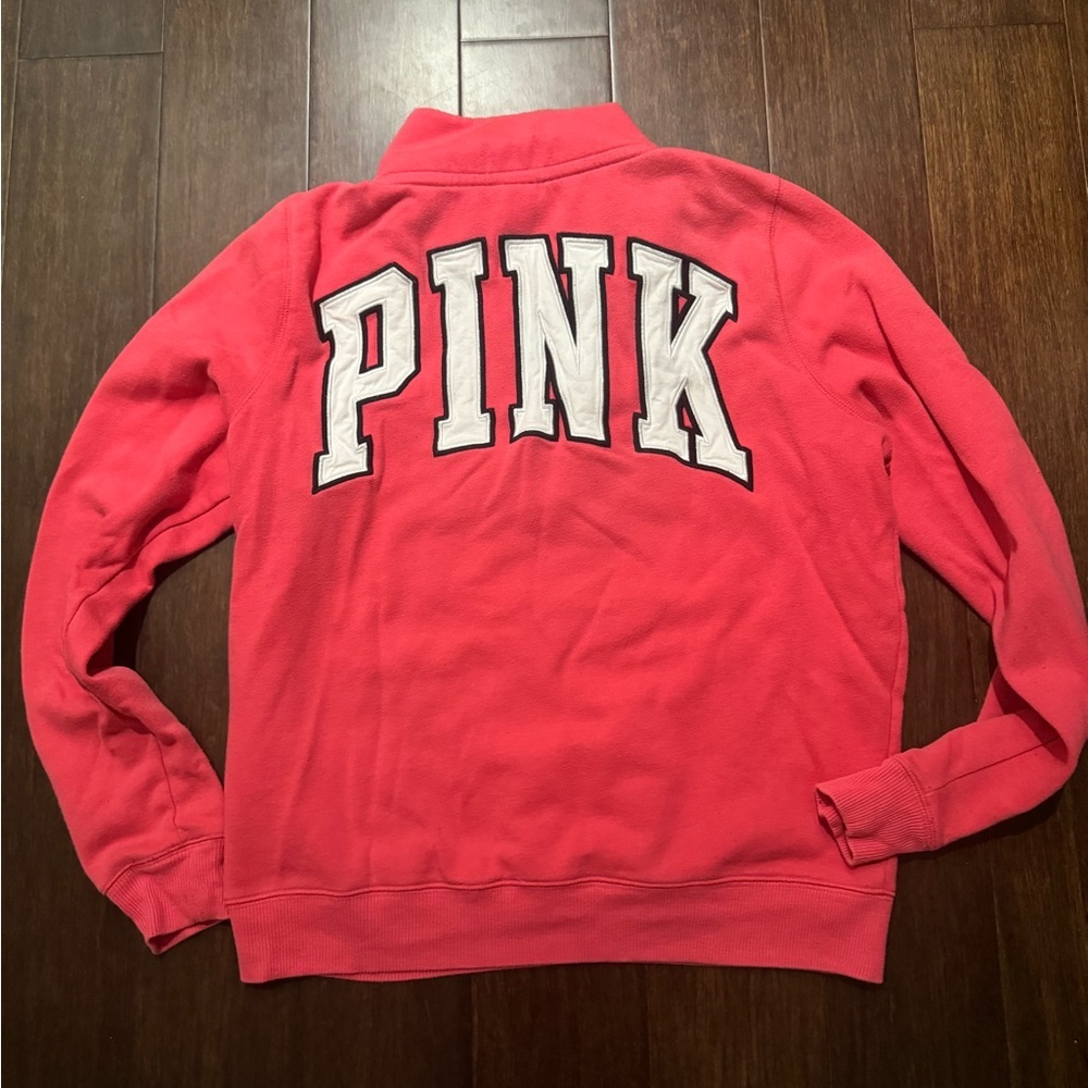 Victoria's Secret Pink Half Zip Up Hoodless Sweatshirt - Picture 3 of 4